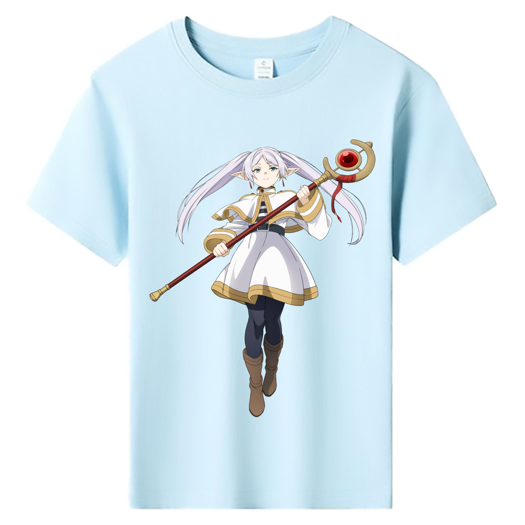 （画像用） 葬送のフリーレン Frieren 綿100％キッズTシャツ（フロントプリント）